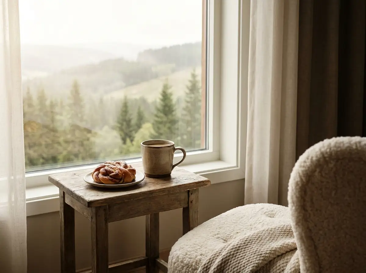 Fika med utsikt över Ragundadalens skogar